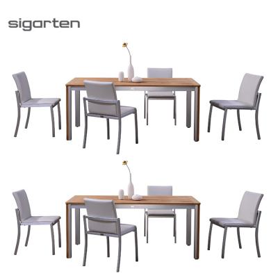 China Modern Garden Restaurant Table And Chairs Sets Outdoor Patio Leisure Furnitur Modern Dining Table Sets for sale