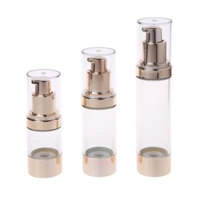 China Top-Notch Quality Gold Aluminum 20ml Plastic Airless Pump Bottle Usage Skincare for sale