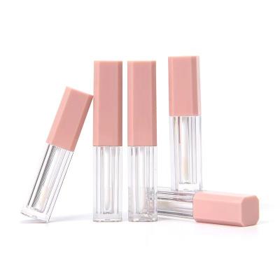 China Pink Plastic 1.2ml Lip Gloss Tube Empty Container with Customized Colors for sale