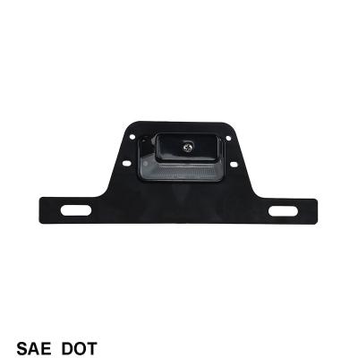China LED metal license plate light with bracket, black plastic or steel trailer license plate light with bracket for sale