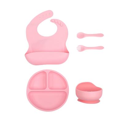 China BPA Free Wholesale Weaning Bib Spoon Bowl Spoon Bowl Plate Tableware for sale
