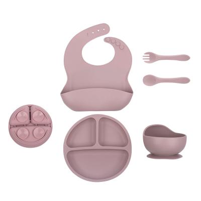 China BPA Free Hot Sale Suction Plate Bowl And Spoon Food Grade Placement Tableware Dinner for sale