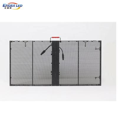 China Indoor transparent glass LED display P3.91 indoor transparent glass shop window commercial advertising led screen for sale