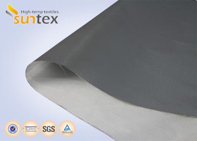 China De vlakte/de Keperstof Pu bedekte Glasvezelstof voor Brandbeveiliging 0.21mm van de Gordijnstof de Doek van de Dikte met een laagCompensator Te koop