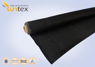 China A distribuição de ar canaliza o fogo preto de 0.21mm - revestimento retardador dos lados do poliuretano 2 de Rolls da fibra de vidro da tela à venda