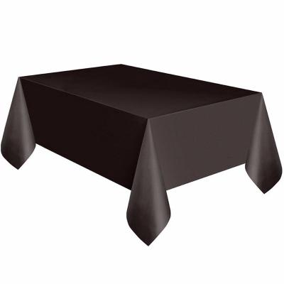 China Blue Disposable Plastic Table Cover Wedding Restaurant Party Banquet Decoration For Holiday Dinner And More for sale
