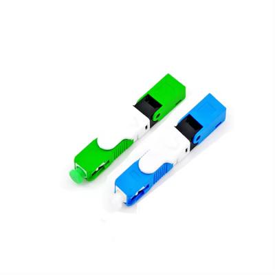 China FTTH SC APC Fast Connector 50mm Low loss Green Blue Quick Optic Fast Connector for sale