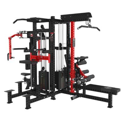 China Four Person Station Flying Bird Gantry Smith Squat And Bench Press Machine Commercial Squat Stand Household Multifunctional Fitness for sale