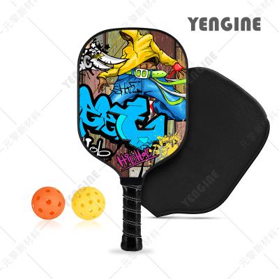 China Wholesale High Quality Camp Yengine Graphite Pickleball Paddle Carbon Fiber Pickleball Racket 10mm Honeycomb Core Rock