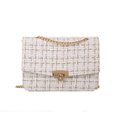 China New Portable Style Woven Bag CIA Female Chain Cross - Body Bag Fragrant Small Wind Small Wool Square Bag for sale