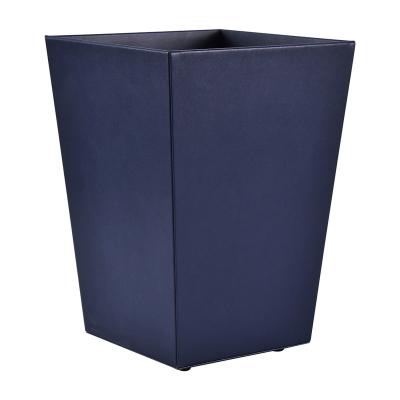China Custom Handmade Garbage Bin Stocked Navy Blue Indoor Function Housing Waste Bin Kitchen for sale