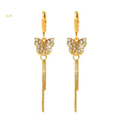 China Women Jewelry Earring Crystal Diamond Pendant Elegant Vintage Trend Exaggerated Luxury Butterfly Women's Tassel Earrings FASHIONABLE for sale