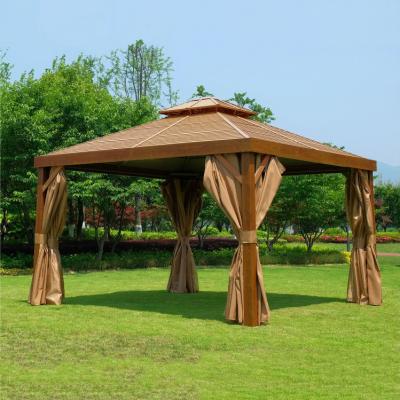 China Chinese Luxury Outdoor Gazebo Pavilion Garden Gazebo Tent Wood Grain Pavilion for sale