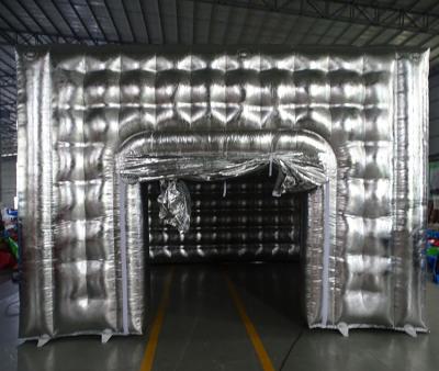 China Outdoor Party Tent Chrome Silver Gold Cube Inflatable Club Tent Event for sale