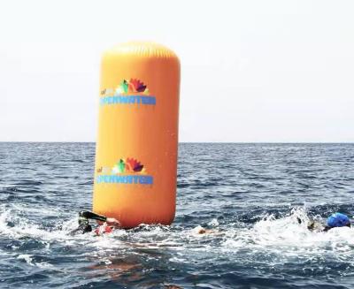 China Customized Logos Mark Inflatable Cylindrical Buoy Outdoors Inflatable Water Game for sale