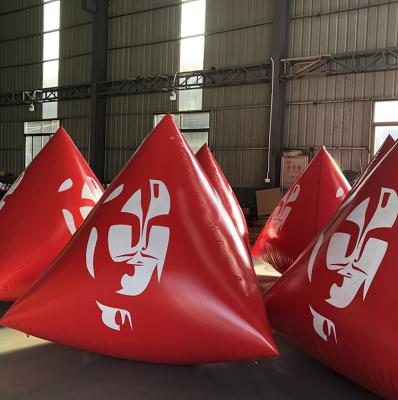 China Outdoor Factory Price Inflatable Race Markers Barrier Inflatable Triangle Water Buoy for sale