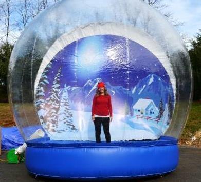 China 0.8mm PVC Clear Inflatable Snow Globe Life Size Inflatable Snow Globe Christmas Dome For Live Show for sale