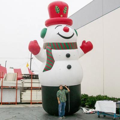 China Inside And Outside Wearing Hat 30ft Beautiful Inflatable Snowman 20ft Tall Inflatable Snowman for sale