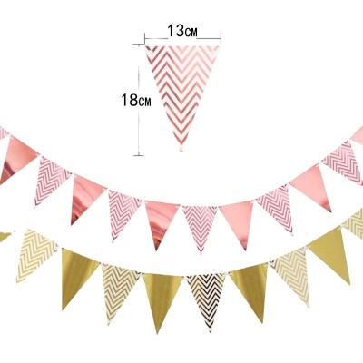 China Europe Wedding Anniversary Birthday Party Decorations Hanging Triangle Flag Pennant Banner Bunting Paper Garland for sale