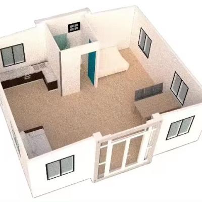 China Prefabricado 3 dormitorios planos de casas prefabricadas para la construcción de almacenes en venta