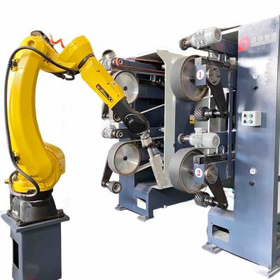Chine Machine de débroussaillage de métaux à cellules robotisées pour la poignée de porte de polissage de ceinture à vendre