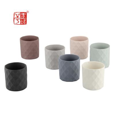 China Unique Small Ceramic Diamond Shape Ceramic Flower Pot For Pen,Plant,Drink,Candle Or As You Like for sale