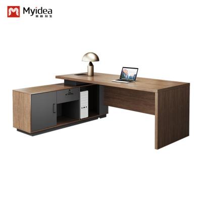 China Support customization Myidea Office Boss Desk Modern Simple Furniture Single Person With Sub Cabinet for sale