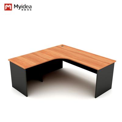 China Customization Administrative Office Furniture Curved L-shaped Modern Executive Desk with Cabinet Storage Single Computer Desk for sale