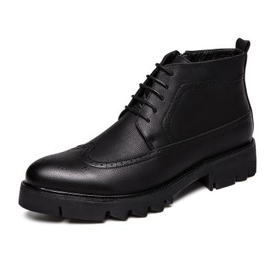 China Anti-Smell Lace Up High Ankle Top Grade Leather Material Men's Boots Rain Snow Casual Boots for sale