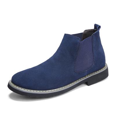 China Anti-Smell Ankle High Scare Genuine Leather Round Toe Comfortable Chelsea Boots For Men for sale