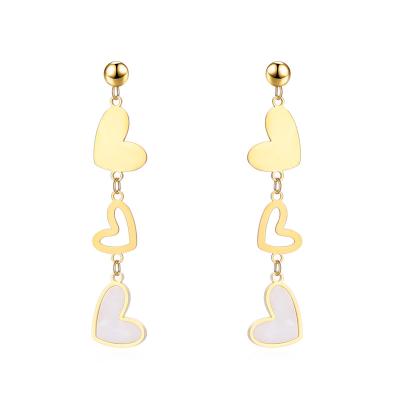 China CLASSIC Fashion Girls Love Hoop Stainless Steel Earrings Stud Dangle Drop Jewelry For Women for sale
