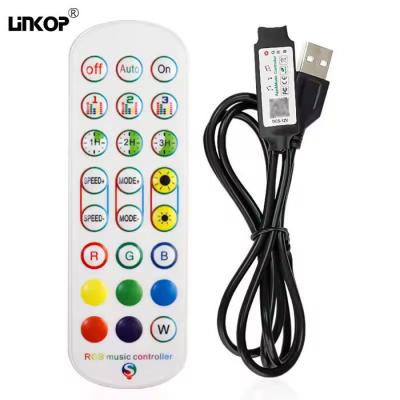 중국 24Key Ir LED 블루투스 컨트롤러 스마트폰 앱 음악 모드 5v USB 판매용