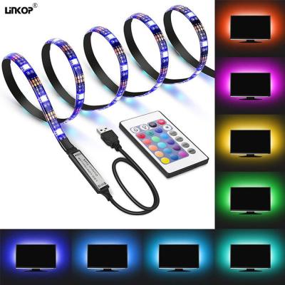 China 24 Key Mini Rgb Led Strip Light Set 5v Usb Dimmable Led Ambient Light for sale