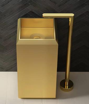 Chine Évier debout libre de lavabo d'acier inoxydable de place avec le nano de PVD plaquant la finition balayée à vendre