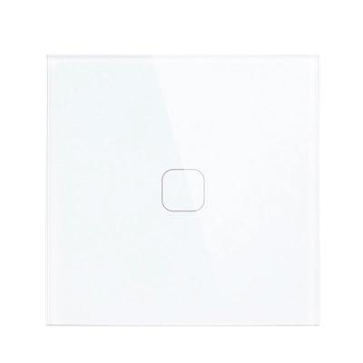 China EU Touch Switch 1 Gang 1 Way White AC 110-250V Crystal Glass Switch Panel AC 110-250V Wall Light Touch Switch for sale