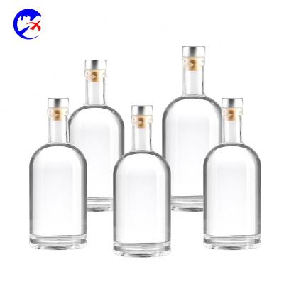 China Frosted Glass Liquor Bottle Glass Coffee Gin Rum Alcohol Whiskey Bottle Beverage Wine Bottle Vodka With Cork for sale