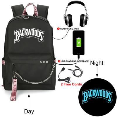 China With Popular Amazon USB Product Wholesale For Men Cigar 3D Color Printing Digital Waterproof USB Backwoods School Set Charging Backpack for sale