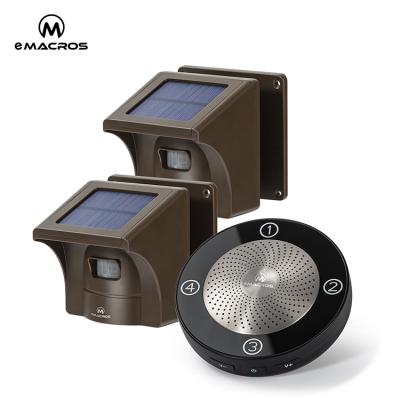 China Durable eMACROS 1/2 Mile PIR Motion Sensor Solar Wireless Outdoor Driveway Alarm System Waterproof Security for sale