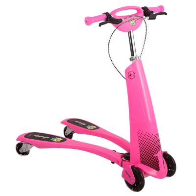 China 2021 Child Swing Scooter 3 Wheel Adjustable Foldable Bustle Scooter Self Drift for sale