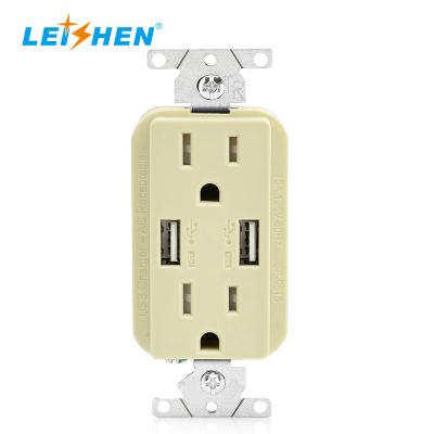 China Residential / Multipurpose Smart Ultra High Speed USB Charger Outlet 15/20Amp TR Receptacle With Screwless Wall Plates for sale