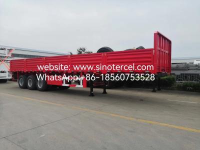 China SINOTERCEL 3 Axles Sidewall Semi Trailer Dropside Trailer Pallet Transport Easy Unload Efficient Heavy Load for sale