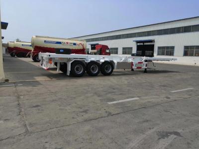 China Capacidade de carga de 40 a 60 toneladas Semi-reboque de cama plana com engrenagem de pouso JOST e 3 eixos em alta demanda à venda