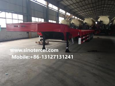 China 4 Axles Flat Bed Semi Trailer Strong Bearing Stable Single Axle 40 ft container for sale