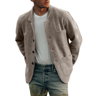China 2021 Autumn/Winter Mens Wear Youth Solid Color Cardigan Button Fashion Pocket QUICK DRY Casual Coat for sale