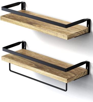 China New Classic/Postmodern Wall Mounted Floating Shelves Storage Shelves For Kitchen Bathroom Bedroom Living Room With Towel Rack for sale