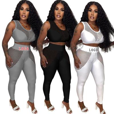 China QUICK DRY Mesh Patchwork Womens Sets Two Pieces Pants Sets For Casual Clothing Solid 2 Piece Set 2023 Womens Summer Clothes for sale