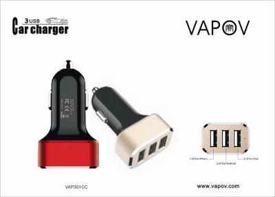 China 5.4A AL Alloy 3 Port Intelligent MIni USB Car Charger for iPhone5 iPhone6 iPad Samsung Note3 for sale