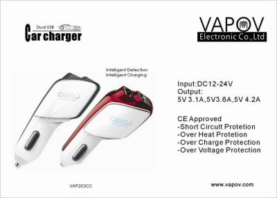 China 3.6 A Intelligent PC Shell Dual USB Car Charger For Apple / Android /Samsung Mobile Phone or Tablet PC for sale