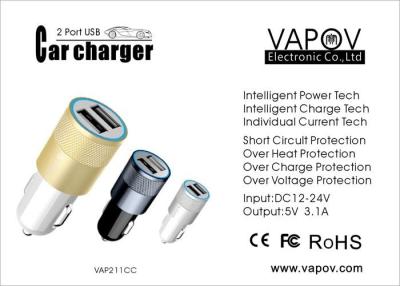 China 3.1A 2 Port Intelligent Dual USB Car Charger for For Apple Samsung Table PC for sale
