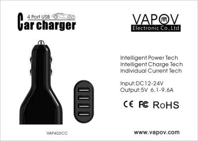China 4 Port USB smart Car Charger for Apple Samsung Tablet PC And Moble Phone CE FCC RoHS for sale
